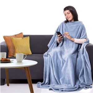 CANDY CANE: Premium Wearable Blanket 70"x50" in Heavenly Blue